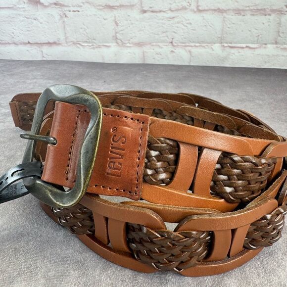 Levi\'s Brown Woven Leather Belt main image 7